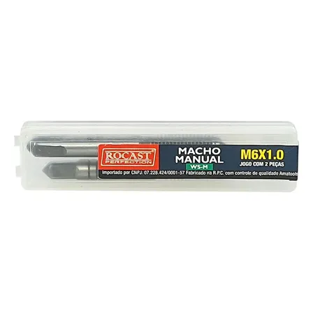 Jogo Rocast Macho Manual M6 x 1,00 Aço Liga 2 Peças