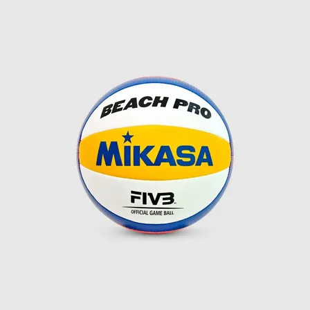 Bola de Volei de Praia BV550C-WYBR Pu Costurado Branco Amarelo E Azul MIKASA