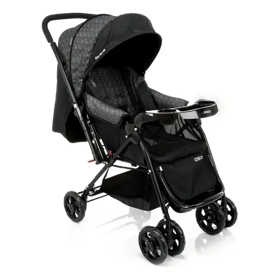 Cosco Kids, Carrinho de Bebê Reverse, Preto Rajado