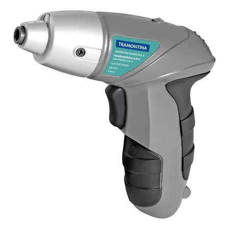 Parafusadeira 1/4'' A Bateria Ni-cd 4,8v 21 Peças Tramontina Cinza 127/220v