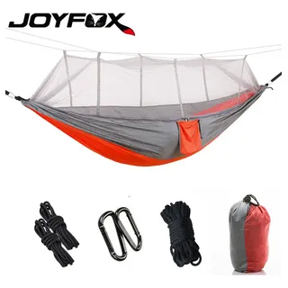Rede de Dormir Joyfox Camping com Mosquiteiro 260x140cm 300kg Laranja