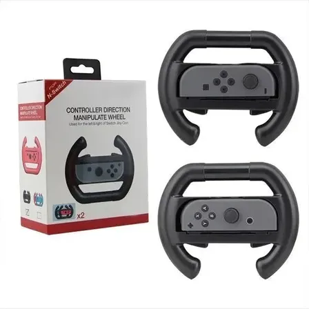 Par Volante Compatível Nintendo Switch Joy-con Grip Preto