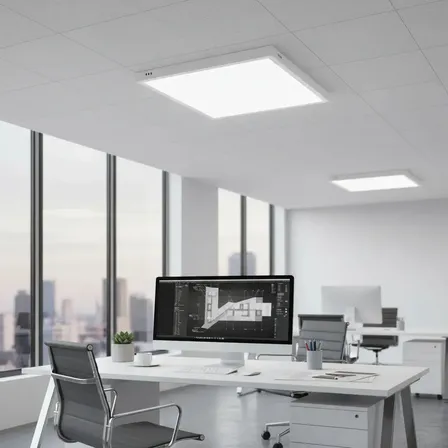 Painel Led Sobrepor 60w 100x100cm Plafon Quadrado Bivolt 4000k Luz Branco Neutro Grande Formato - Avant 127/220v