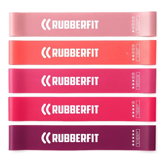 Faixa Elástica Rubber Fit Mini Band Multicolor - Kit De 5