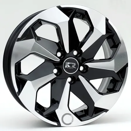 Rodas 15 Krmai R10 4x100 Liga Alumínio Preto Diamantado