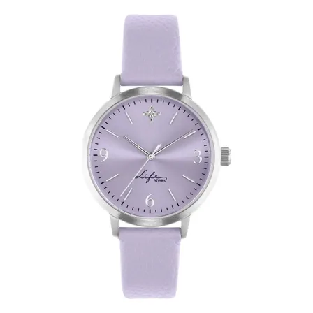 Relógio Life Realizações Feminino Couro Lilas Lilás