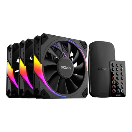 Kit 3 Cooler + Controladora Argb 120mm Pcyes Sangue Frio 3 L Led Rgb