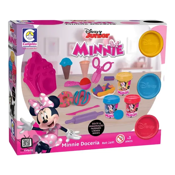 Kit De Massinha Disney Minnie Doceria - Brinquedo Cotiplás