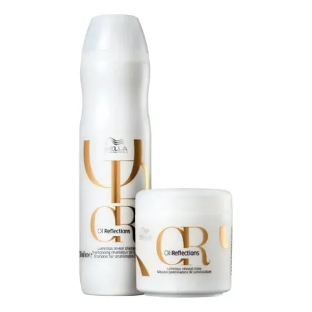 Kit Wella Oil Reflections: Shampoo E Máscara Para Cabelos Com Brilho