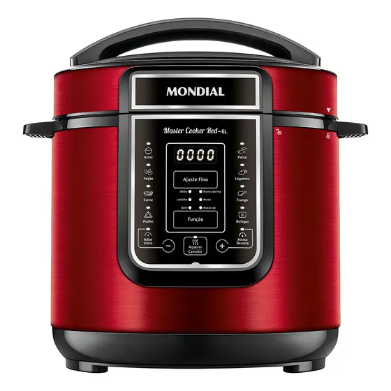 Panela De Pressão Elétrica Digital 6l Mondial Vermelho Master Cooker Vermelho/inox 220v 60hz