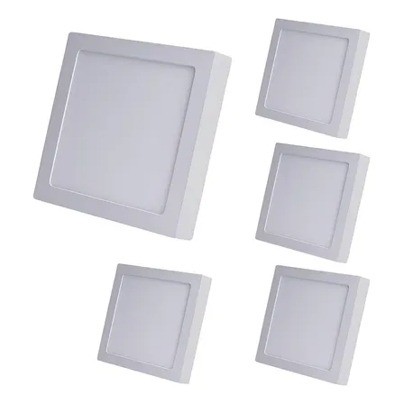 Kit 5 Painel De Led Sobrepor 18w Quadrado 22cm 6500k Avant