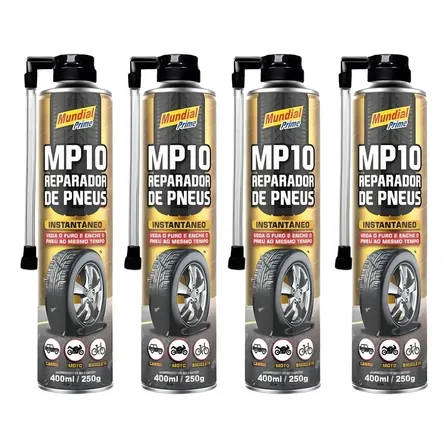 Kit 4 Reparador De Pneu Sos Spray Instantâneo Mundial Prime 400ml