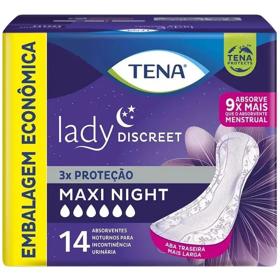 Absorvente Tena Lady Discreet Maxi Night Com 14 Absorventes