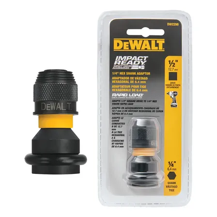 Adaptador Soquete Chave Impacto 1/2 X Bits 1/4 Dewalt Dw2298