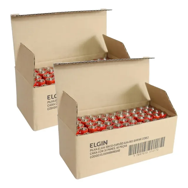 120 Pilhas Zinco Carvão Aaa 3a Palito Comum R03 1,5v Elgin
