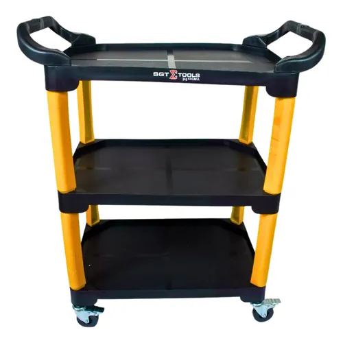 Carrinho Detailers Mecânico Com 3 Plateleiras Sigma Tools Cor Amarelo