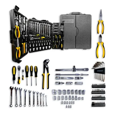Jogo De Ferramentas 110 Pçs Profissional Stanley Com Maleta Cor Preto