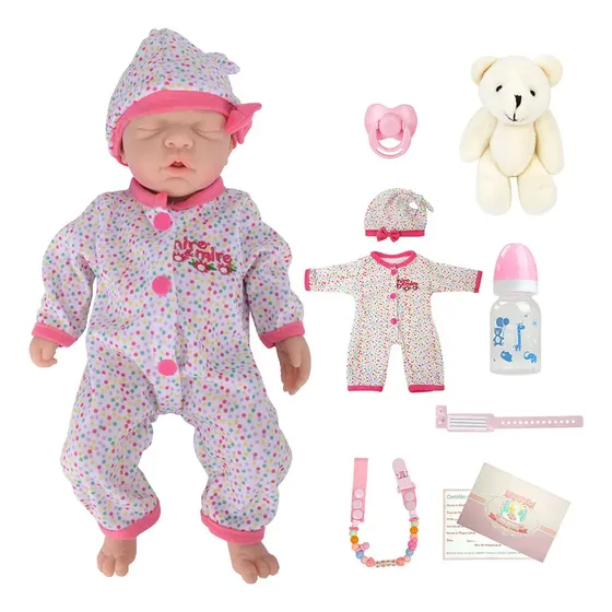 Brastoy Bebê Reborn Boneca Silicone Sólido Menina 35cm