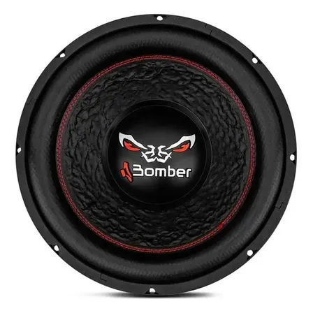 Alto Falante Subwoofer 12 Pol Bomber Bicho Papão 4+4 Ohms 600w Rms Bobina Dupla Preto