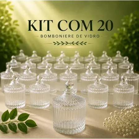 Kit 20 Mini Bomboniere Transparente Ideal Para Lembrancinhas Casamentos Festas Eventos Velas Aromáticas Doces Bombons Decoração - Bravlli