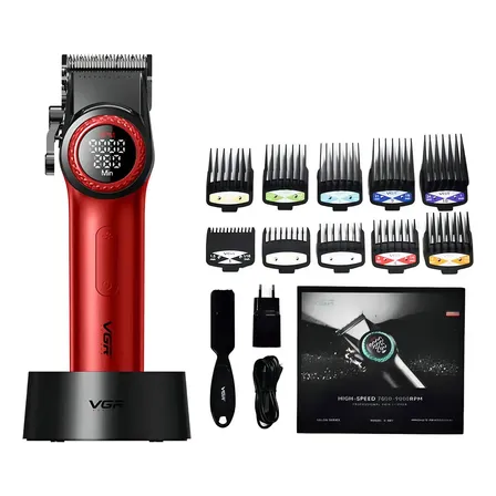 Máquina De Cortar Cabelo 9000rpm V-001 Vermelha Cor Vermelho OIVIDA