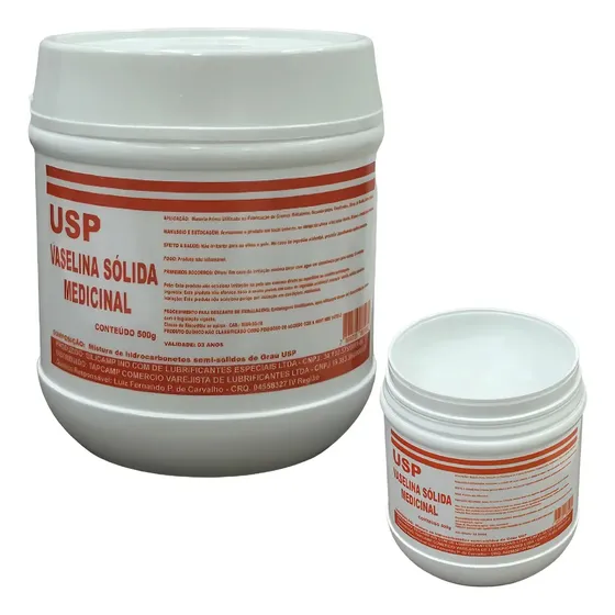 Vaselina Solida Farmacêutica Medicinal Grau Usp Pura Sem Cheiro Branca 500g