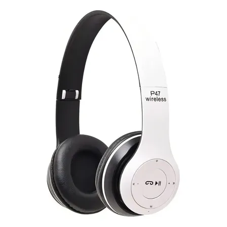 Fone De Ouvido Bluetooth P47 Wireless 5.0 Headphone Micro Sd Branco