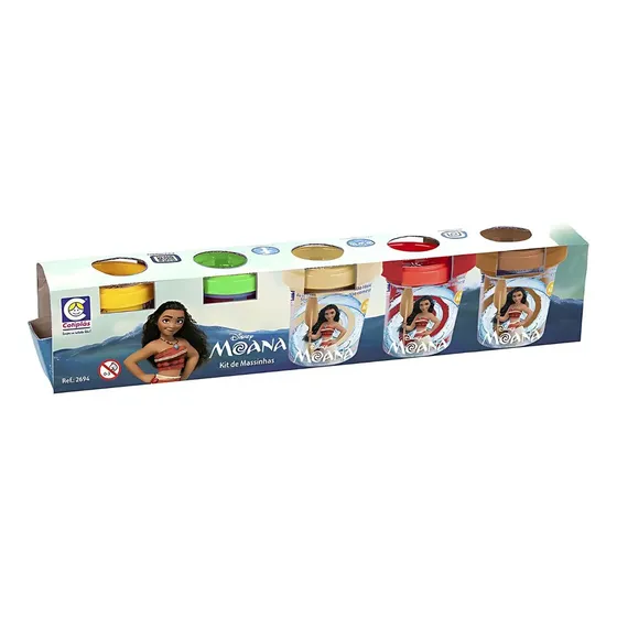 Kit 5 Massinhas De Modelar Moana Disney - Cotiplás