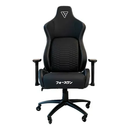 Cadeira Gamer Force One Yokai Black Ergonômica 130kg Preto Couro Sintético