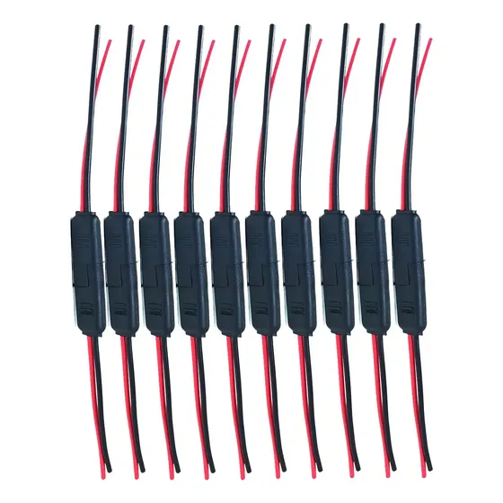 Kit 10 Chicote Conector Plug 2 Vias 1,5mm Falante Farol Milh