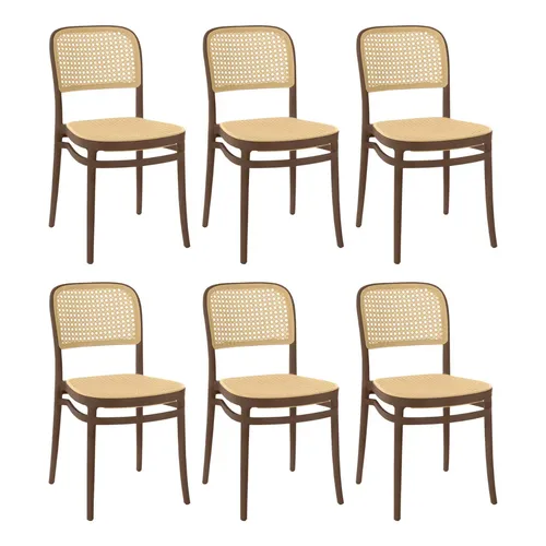 Kit 6 Cadeiras De Jantar Roma Para Sala E Cozinha Magazine Decor Cor Marrom