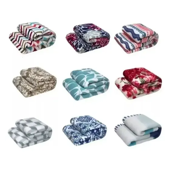 Kit 3 Cobertor Mantinha Microfibra Casal Manta Macia Diversas Cores Estampada Sortida