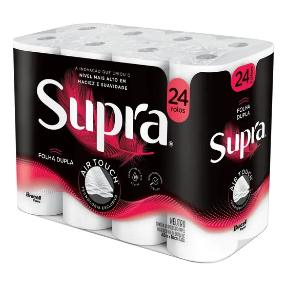 Papel Higiênico Supra Folha Dupla 24 Rolos
