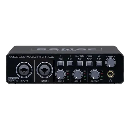 Interface de áudio USB Bomge U202 com pré-amplificador de microfone Cor Verde escuro