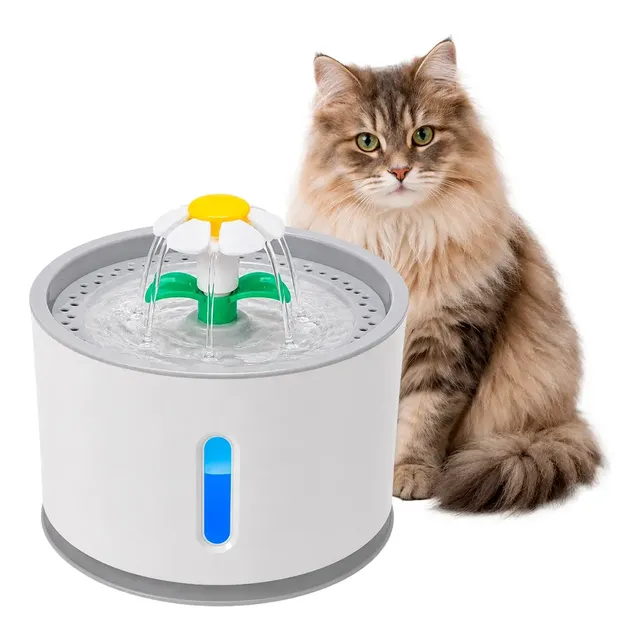 Bebedouro Pet Fonte Água 2,4 Litros Filtro Automático Cães Gatos Branco