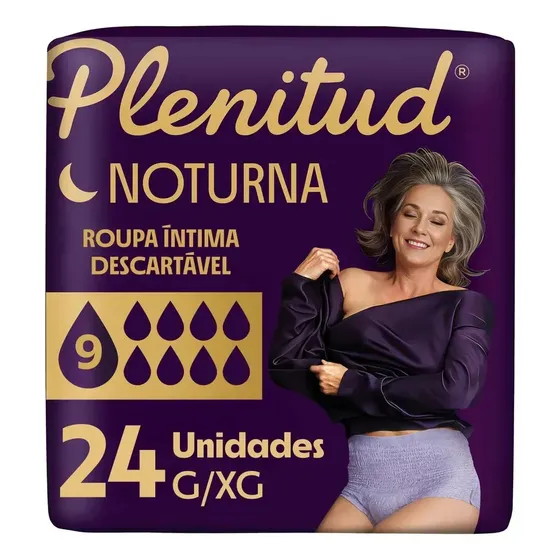 Plenitud Noturna Roupa Íntima Descartável Máxima Absorção G/XG - 24un