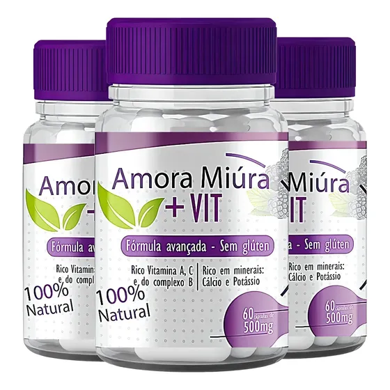 Suplemento Naturance Brasil Amora Miura + Vit Sabor Sem Sabor De 6g X 60 Un
