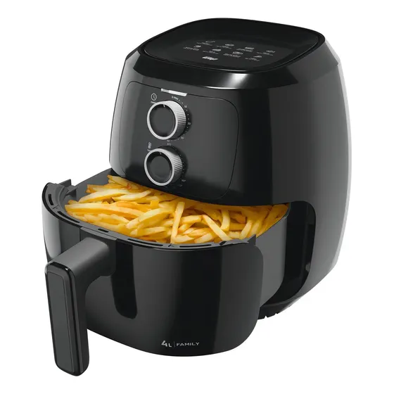 Fritadeira Elétrica Air Fryer WAP Sem Óleo 4L 1500W Antiaderente Preta