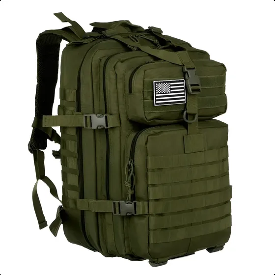 Mochila tática de camuflagem 50 litros CHL patch militar verde