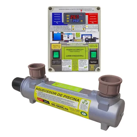 Aquecedor Elétrico Piscina Turbohot 60.000l 12kw Liga Alumínio Naval Duraliga 220v