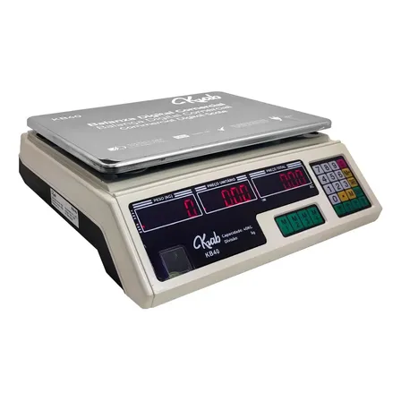 Balança Comercial Digital Kead 40kg, Para Açougue e Padaria, Cor Branca