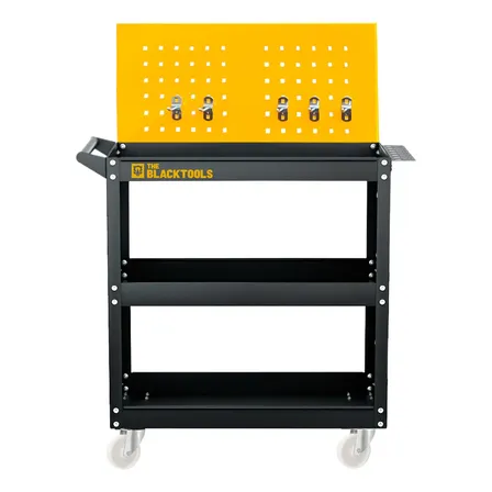 Carrinho Ferramentas Forte P/ Mecânico Oficina Aberto Capacidade 120kg Bcm600 The Black Tools Amarelo
