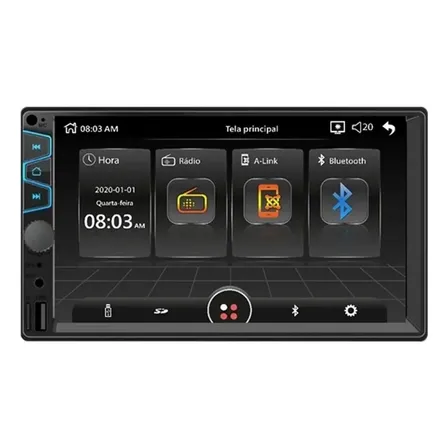 Central Mp5 Aparelho Som Automotivo C/ Tela 7 Rs404br Preto