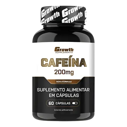 Cafeína 200mg (60 Caps) Termogênico Growth Supplements