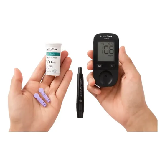 Medidor de Glicemia Roche Accu-Chek Active Kit Completo c/10 Tiras e Lancetas