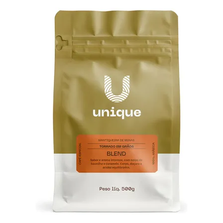 Café Especial Unique Blend, Grãos, 500g Arábica