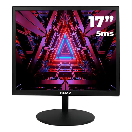 Monitor Led 17 Va Gamer Hdmi Vga Luz Azul Kozz Kz-m1700 Preto 127v