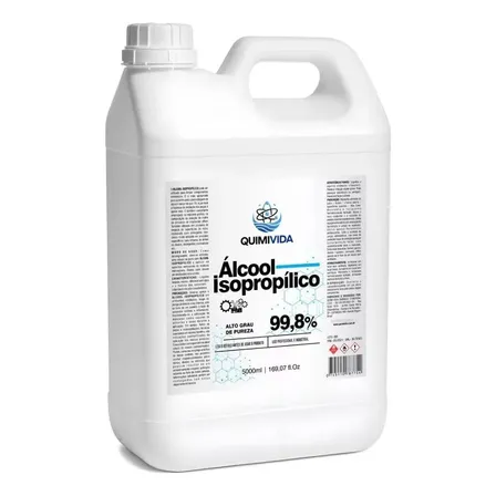 Álcool Isopropílico Quimivida 5 Litros Puro Limpador Eletrônico Antiestático