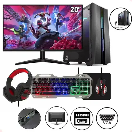 Pc Gamer Strong Tech Intel Core I5 Com 8gb De Ram, Ssd De 512gb E Monitor 20 Para Jogos 8 Gb