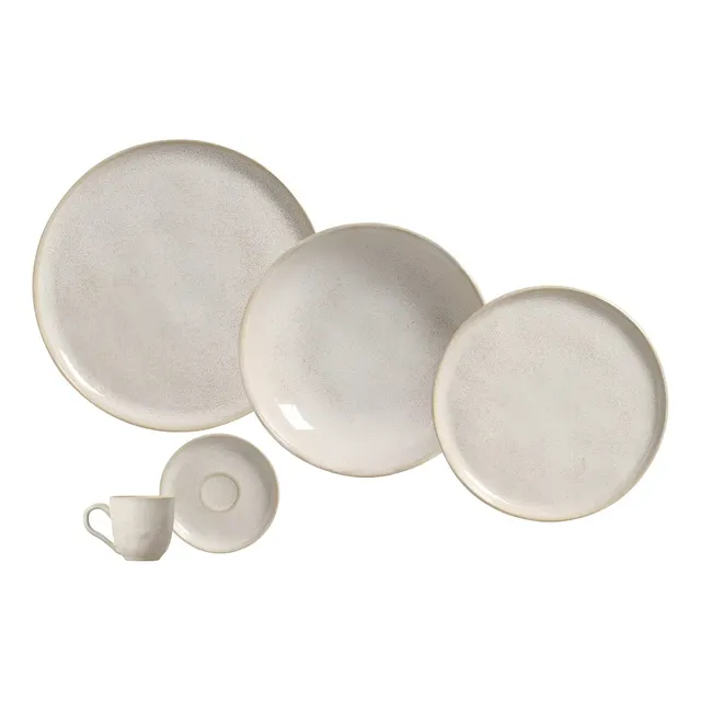 Aparelho de Jantar 30 Peças Porto Brasil Bio Latte Grés Off-White